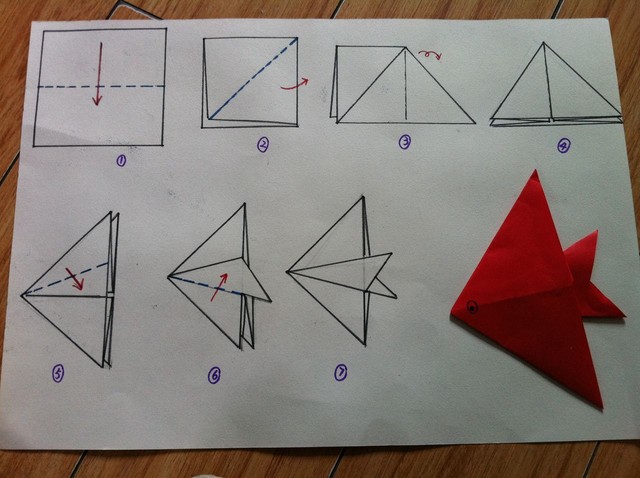 折纸:热带鱼图解