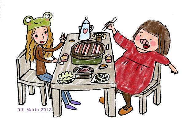 吃了一顿美味的烤肉