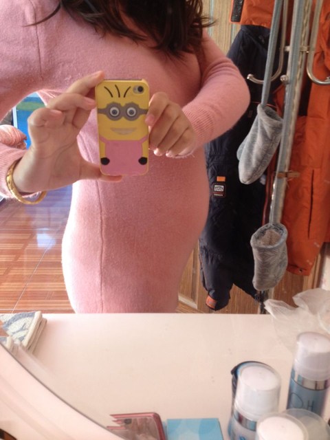 5个月的肚子,宝妈来看看都一样大嘛.