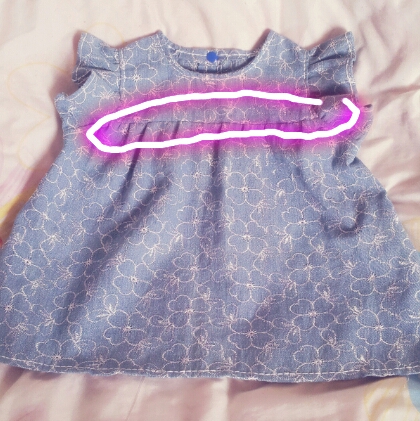 仿哎布布的水滴小飞袖连衣裙,手缝哒,绣花牛仔布美美哒